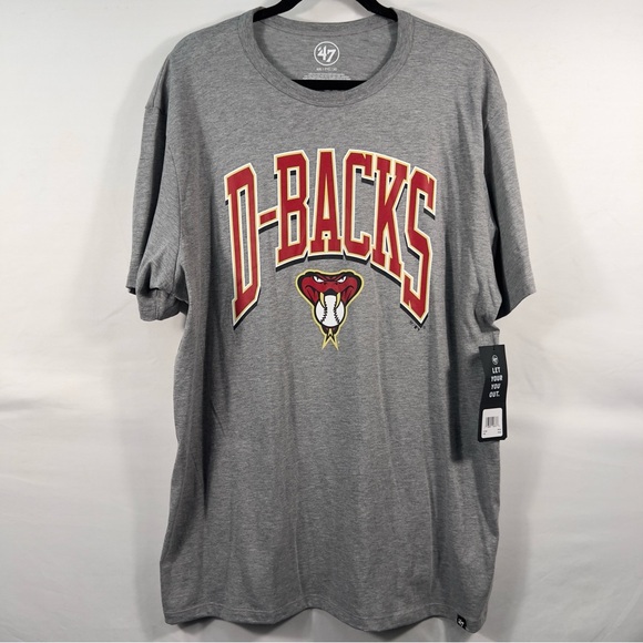 47' Brand NWT Gray Arizona Diamondbacks Logo T-Shirt 0708 - Picture 1 of 8